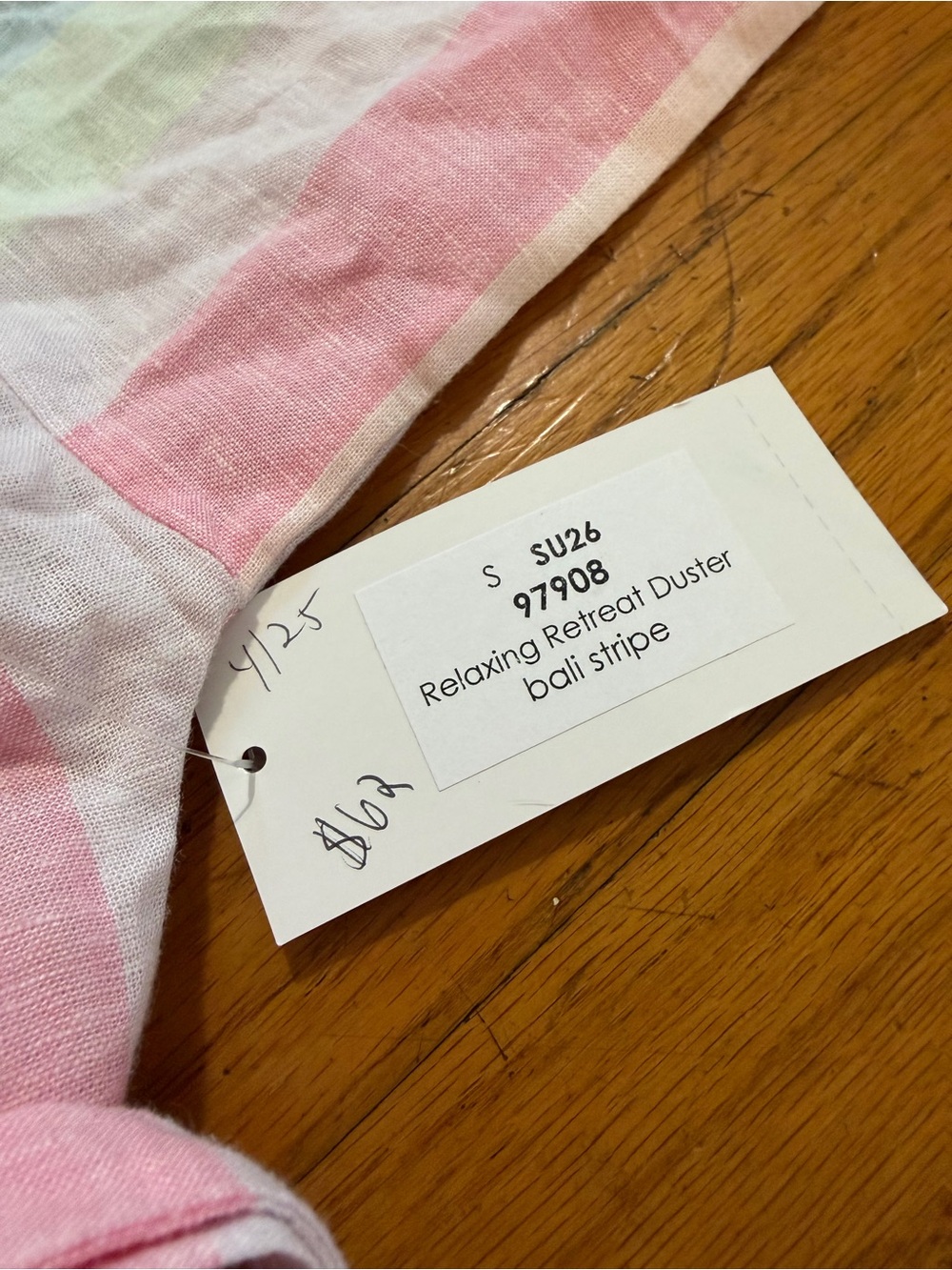 NWT Honeydew Relaxing Retreat Duster Robe in Bali Stripe - Picture 3 of 3